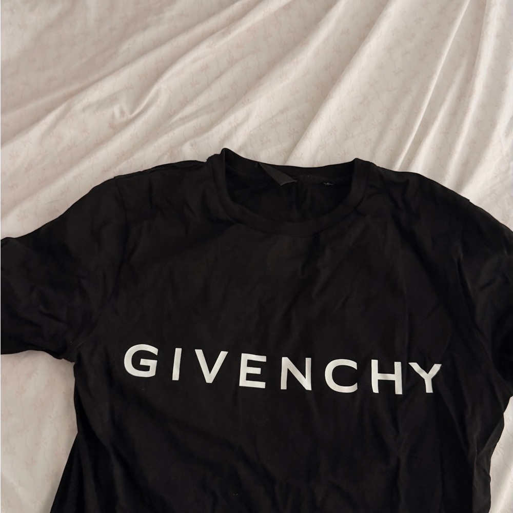 Givenchy Black Tee with White Logo